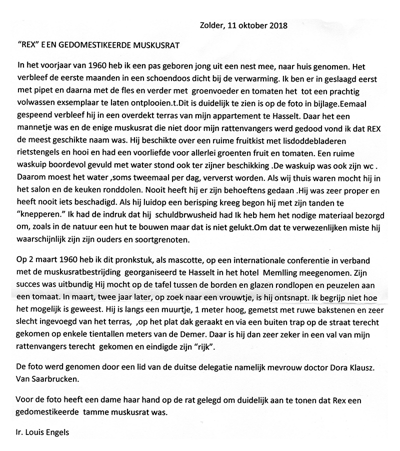 muskusrat Rex tekst